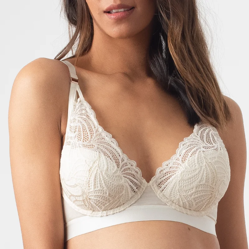 nursing bra for first - time moms WARRIOR PLUNGE IVORY CONTOUR NURSING BRA - FLEXI UNDERWIRE nursing bra for first - time moms WARRIOR PLUNGE IVORY CONTOUR NURSING BRA - FLEXI UNDERWIRE