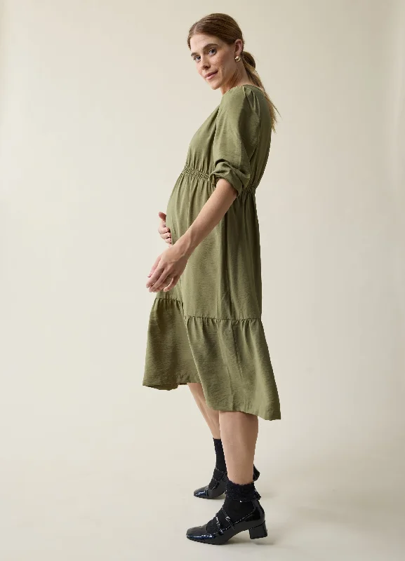 plus size front closure women nursing bra The Sweet Escape Maternity Midi Dress