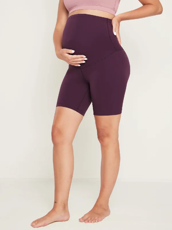 breathable fabric women nursing bra Super High Waist Maternity Shorts 6"