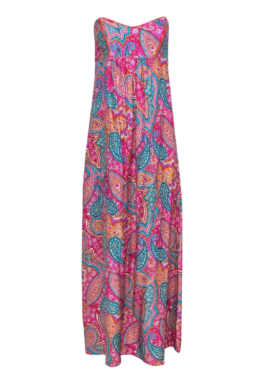 Off - the - Shoulder Women Dress for a Romantic and Feminine Look Off - the - Shoulder Women Dress for a Romantic and Feminine Look Alice & Trixie - Pink & Multicolored Paisley Print Silk Maxi Dress Sz XS