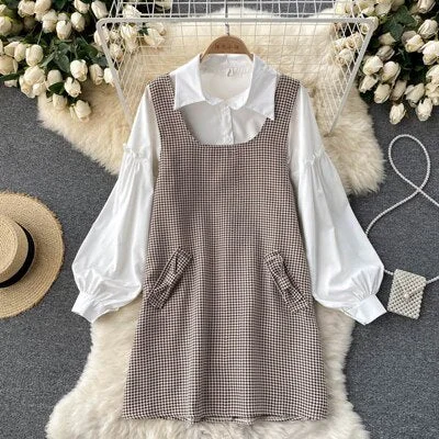 White Plaid Set