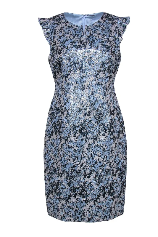 Printed Abstract Women Dress for a Modern and Artistic Appeal Printed Abstract Women Dress for a Modern and Artistic Appeal Elie Tahari - Silver, Blue & Gold Metallic Ruffled Sleeve Dress Sz 10 Printed Abstract Women Dress for a Modern and Artistic Appeal Printed Abstract Women Dress for a Modern and Artistic Appeal Elie Tahari - Silver, Blue & Gold Metallic Ruffled Sleeve Dress Sz 10