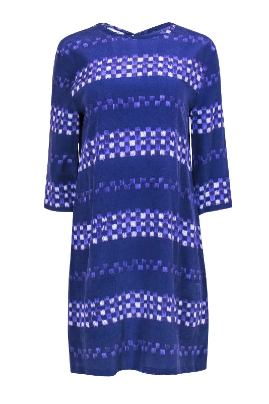 Lace - Embellished Women Dress for an Elegant and Sophisticated Appearance Lace - Embellished Women Dress for an Elegant and Sophisticated Appearance Equipment - Purple "Ultramarine Audrey" Checked Print Silk Dress Sz L Lace - Embellished Women Dress for an Elegant and Sophisticated Appearance Lace - Embellished Women Dress for an Elegant and Sophisticated Appearance Equipment - Purple "Ultramarine Audrey" Checked Print Silk Dress Sz L