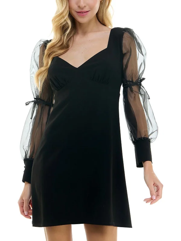 Wrap - Style Women Dress with Adjustable Fit for All Body Types Wrap - Style Women Dress with Adjustable Fit for All Body Types Juniors Womens Mixed Media Polyester Mini Dress