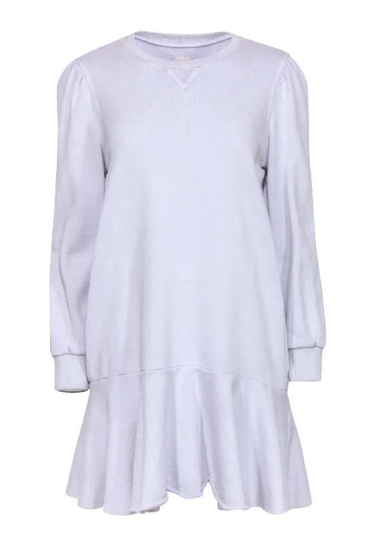 Long - Sleeve Women Dress in Velvet for a Luxurious Winter Look Long - Sleeve Women Dress in Velvet for a Luxurious Winter Look La Vie Rebecca Taylor - Lavender Shift Sweatshirt Dress w/ Ruffled Hem Sz M