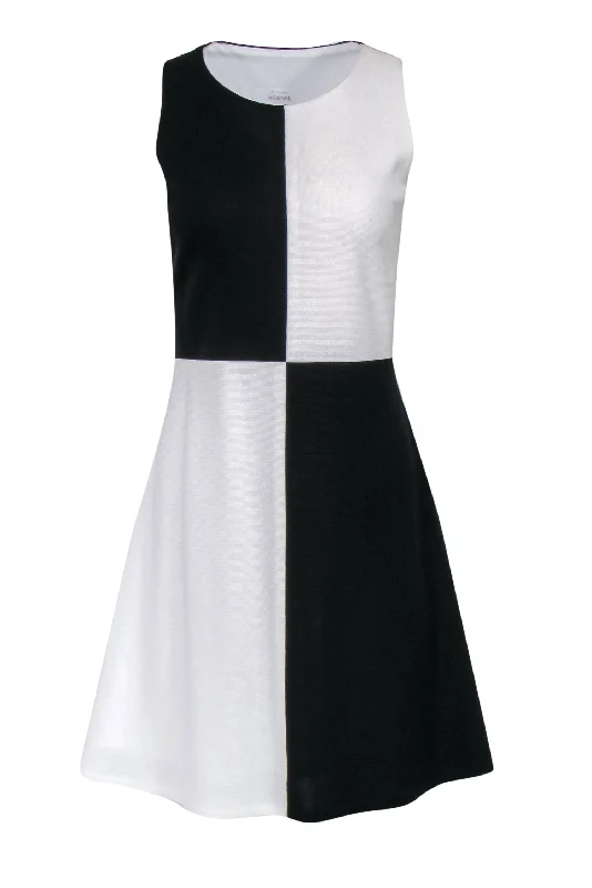 Printed Abstract Women Dress for a Modern and Artistic Appeal Printed Abstract Women Dress for a Modern and Artistic Appeal Misook - Black & White Colorblocked Sleeveless A-Line Dress Sz S Printed Abstract Women Dress for a Modern and Artistic Appeal Printed Abstract Women Dress for a Modern and Artistic Appeal Misook - Black & White Colorblocked Sleeveless A-Line Dress Sz S