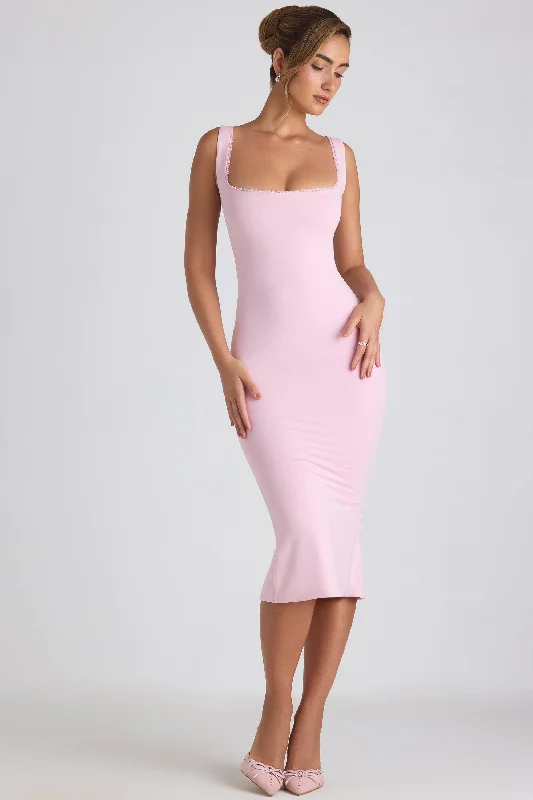 Mermaid - Style Women Dress with a Fitted Silhouette for Special Occasions Mermaid - Style Women Dress with a Fitted Silhouette for Special Occasions Modal Lace-Trim Midaxi Dress in Soft Pink Mermaid - Style Women Dress with a Fitted Silhouette for Special Occasions Mermaid - Style Women Dress with a Fitted Silhouette for Special Occasions Modal Lace-Trim Midaxi Dress in Soft Pink