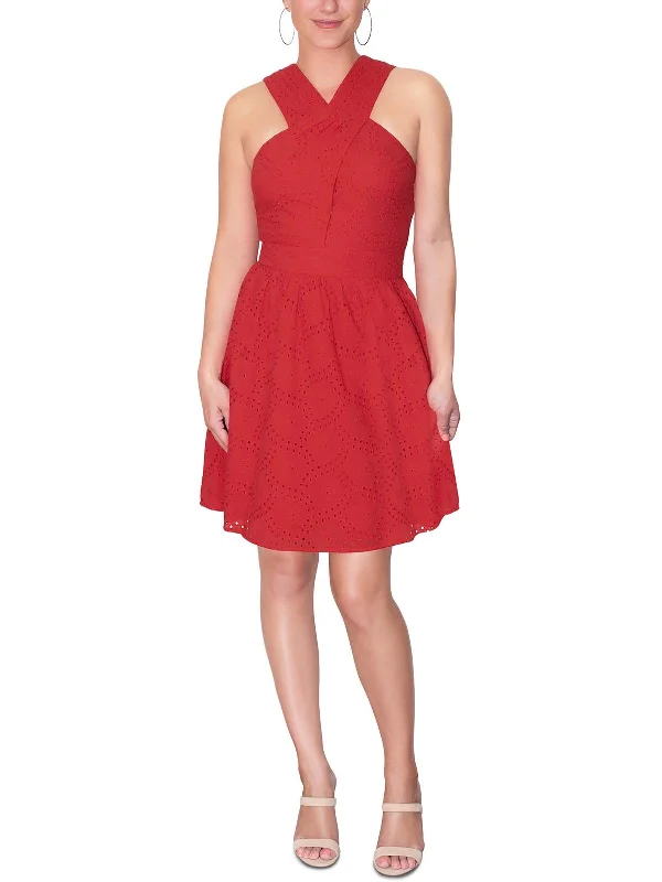 Wrap - Style Women Dress with Adjustable Fit for All Body Types Wrap - Style Women Dress with Adjustable Fit for All Body Types Raven Womens Eyelet Halter Mini Dress Wrap - Style Women Dress with Adjustable Fit for All Body Types Wrap - Style Women Dress with Adjustable Fit for All Body Types Raven Womens Eyelet Halter Mini Dress