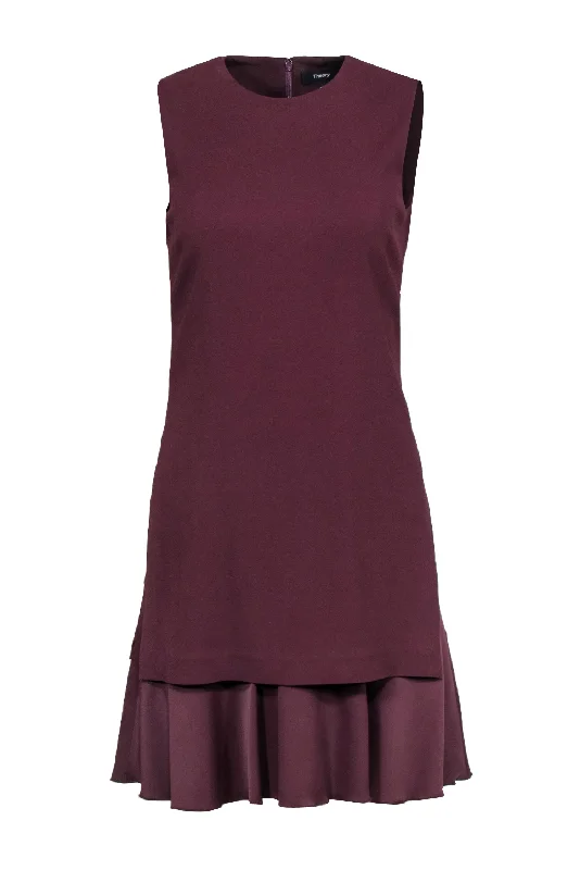 Mermaid - Style Women Dress with a Fitted Silhouette for Special Occasions Mermaid - Style Women Dress with a Fitted Silhouette for Special Occasions Theory - Burgundy Shift Dress w/ Satin Layered Hem Sz 4 Mermaid - Style Women Dress with a Fitted Silhouette for Special Occasions Mermaid - Style Women Dress with a Fitted Silhouette for Special Occasions Theory - Burgundy Shift Dress w/ Satin Layered Hem Sz 4