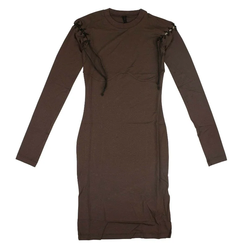 Empire Waist Women Dress to Accentuate the Bust and Conceal the Waist Empire Waist Women Dress to Accentuate the Bust and Conceal the Waist Unravel Project Lace Up Bodycon Dress - Brown Empire Waist Women Dress to Accentuate the Bust and Conceal the Waist Empire Waist Women Dress to Accentuate the Bust and Conceal the Waist Unravel Project Lace Up Bodycon Dress - Brown