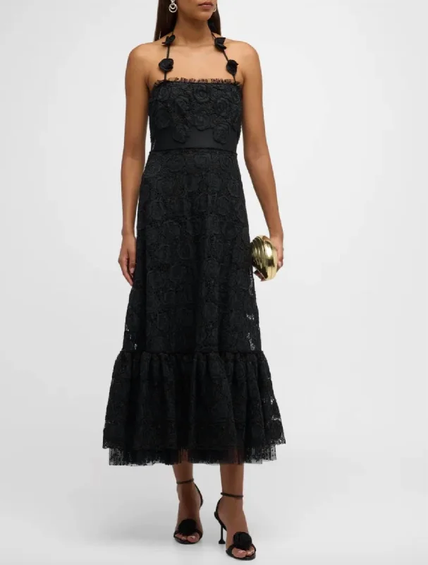 Lace - Embellished Women Dress for an Elegant and Sophisticated Appearance Lace - Embellished Women Dress for an Elegant and Sophisticated Appearance Villanelle Dress In Black Lace - Embellished Women Dress for an Elegant and Sophisticated Appearance Lace - Embellished Women Dress for an Elegant and Sophisticated Appearance Villanelle Dress In Black