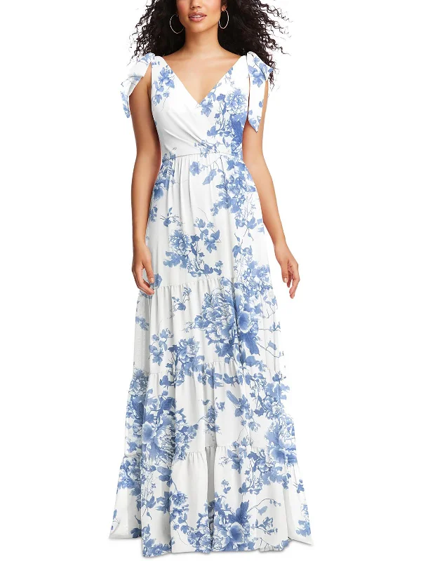 Wrap - Style Women Dress with Adjustable Fit for All Body Types Wrap - Style Women Dress with Adjustable Fit for All Body Types Womens Bow Polyester Evening Dress