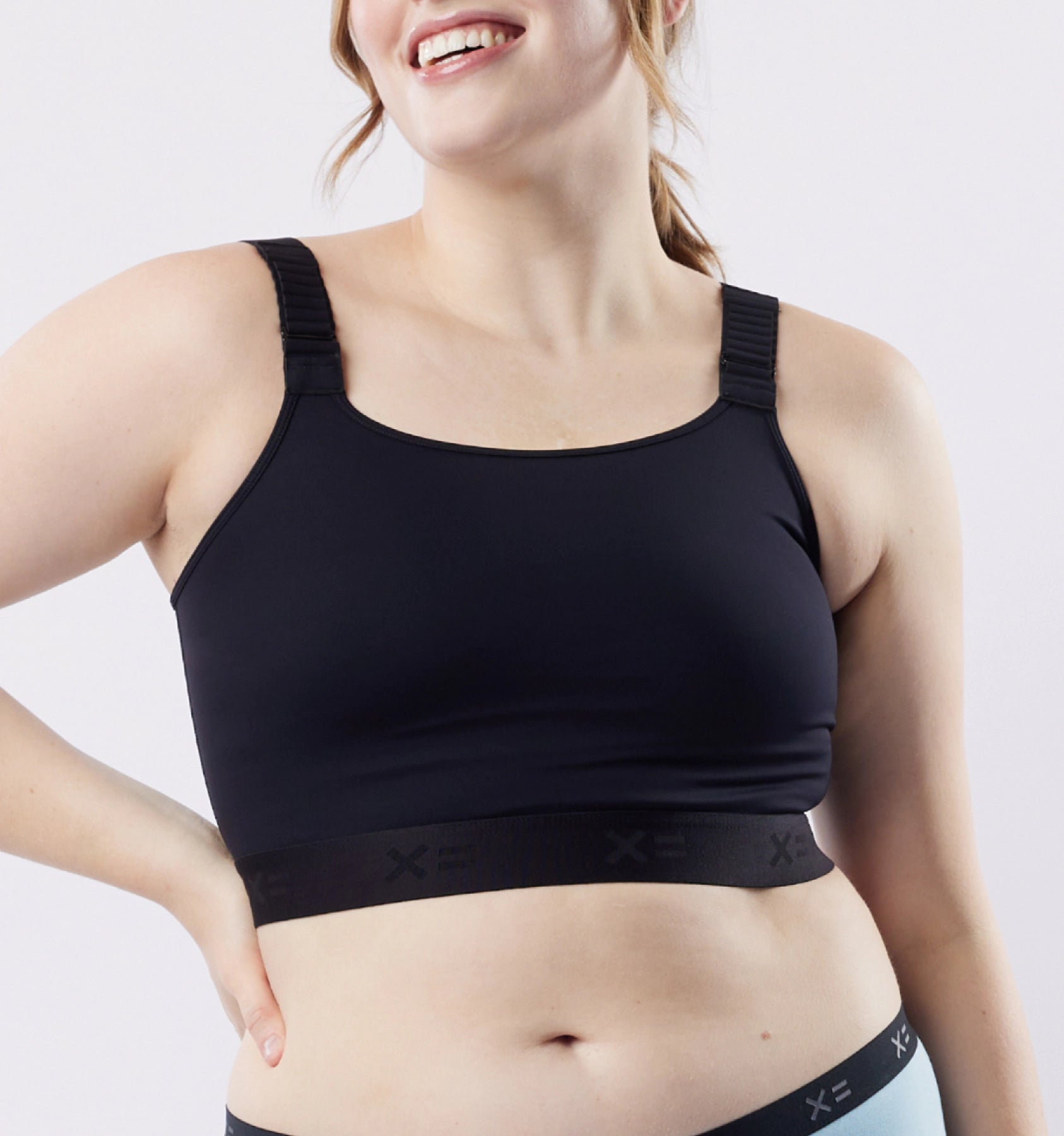 moisture wicking sports bras for sweaty workouts Adjustable Compression Top - Black
