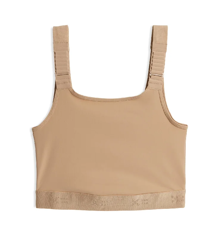 supportive sports bras for running Adjustable Compression Top - Chai