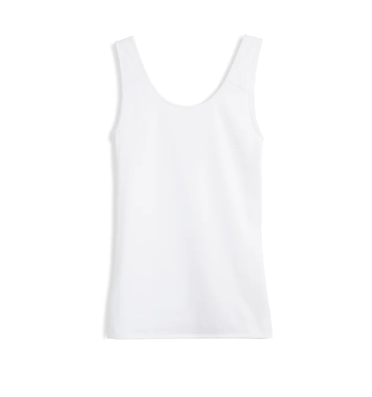 full cup padded bras for enhanced shape Compression Tank - White