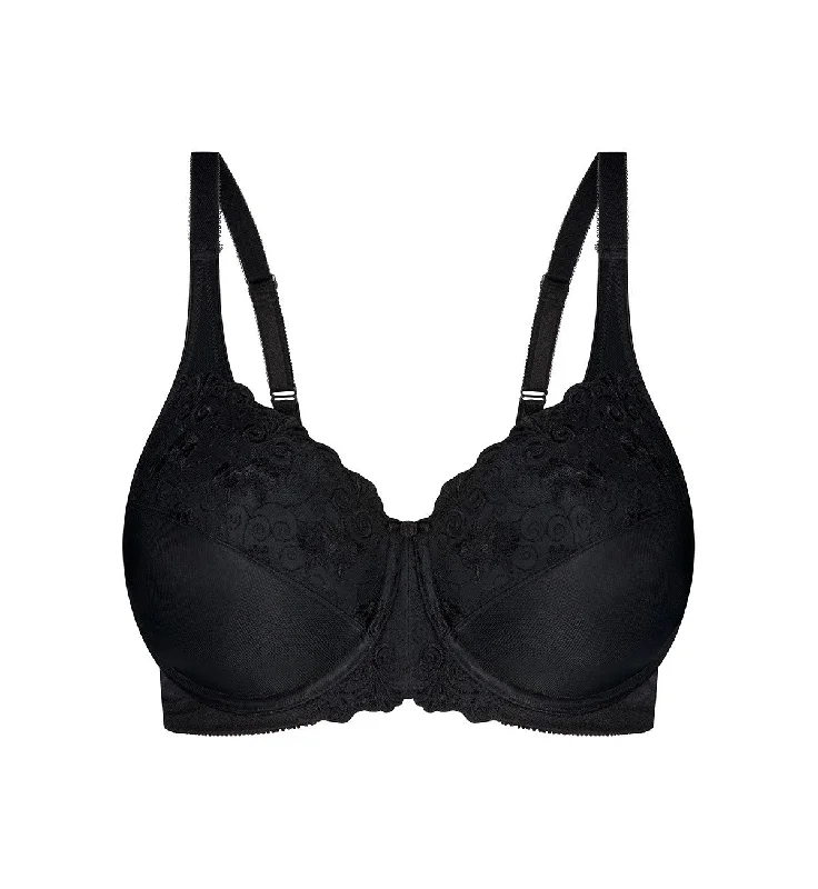 moisture wicking sleep bras for hot sleepers EMBROIDERED MINIMISER BRA