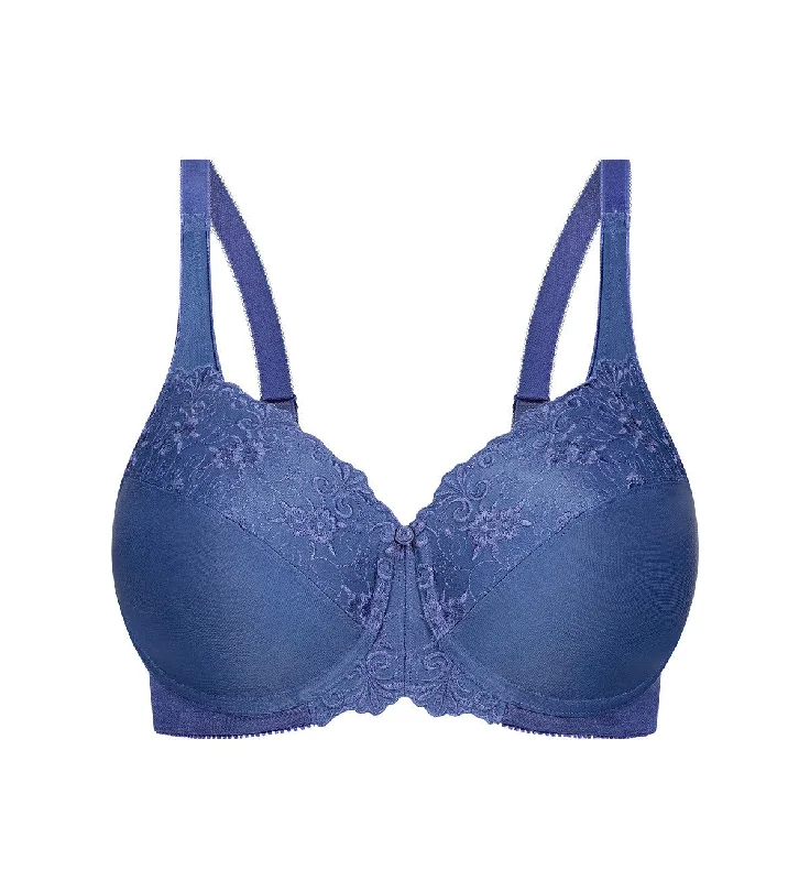 moisture wicking sports bras for sweaty workouts EMBROIDERED MINIMISER BRA