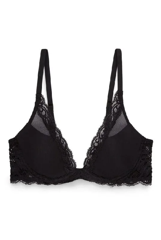 plus size nursing bras for breastfeeding moms Feathers Contour Plunge Bra