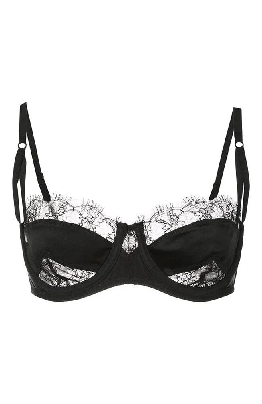 t - shirt bras for a smooth look under clothes Lace Inset Balconette Bra
