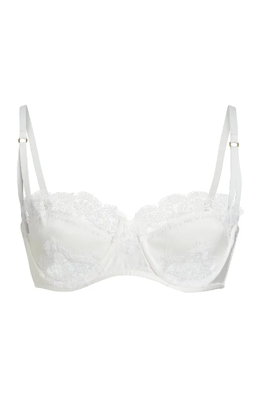 plus size nursing bras for breastfeeding moms Lace Inset Balconette Bra