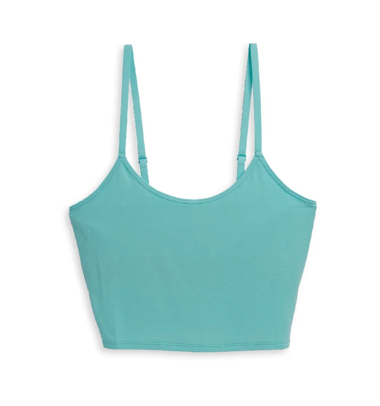 plus size nursing bras for breastfeeding moms Longline Bra Top - Tencel Modal Aruba Blue