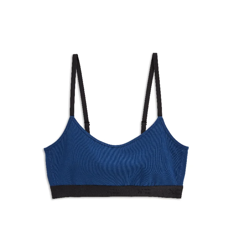 padded wireless bras for light support Low Cut Soft Bra - Gothic Indigo