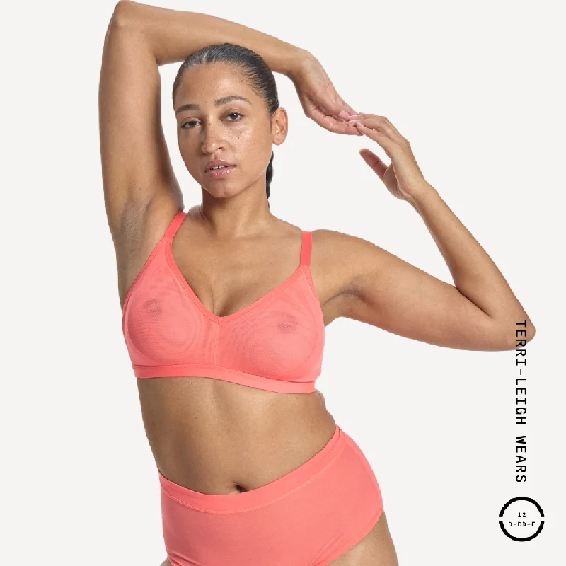 push up bras for enhanced cleavage Mesh Comfort Wirefree Bralette - Archive