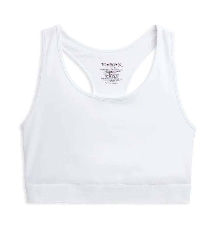 strapless bras for backless dresses Racerback Compression Top - White