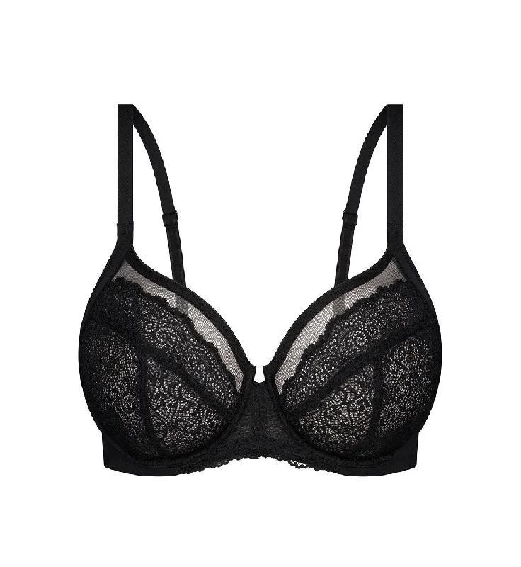 full cup nursing bras for better milk flow SHEER BALCONETTE BRA