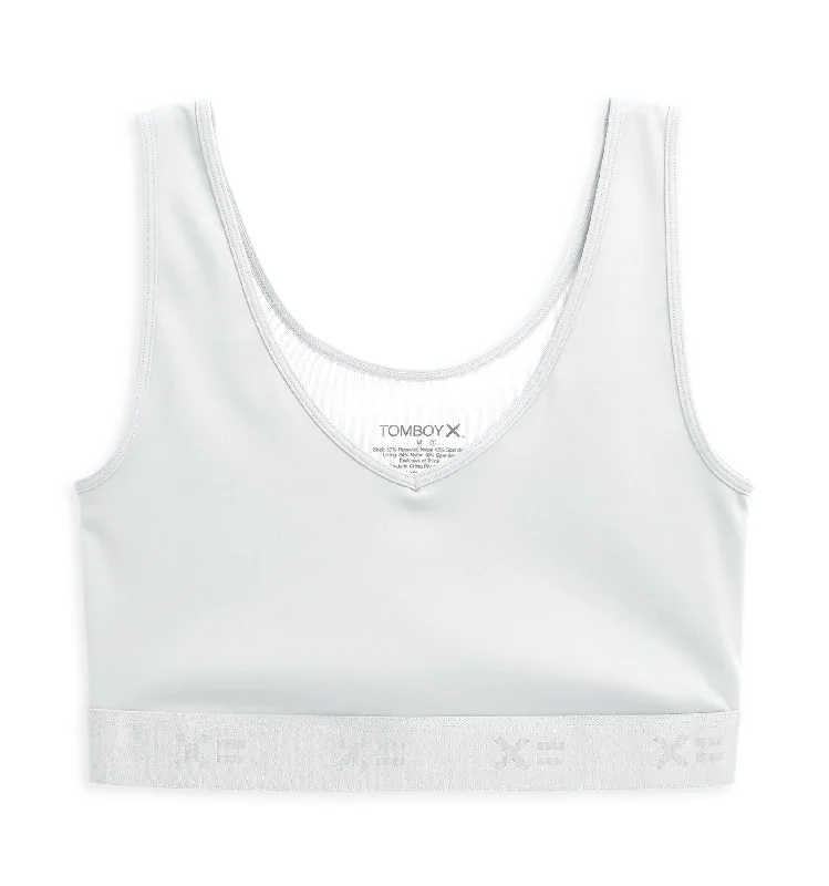 full cup bras for complete coverage V Neck Compression Top - White