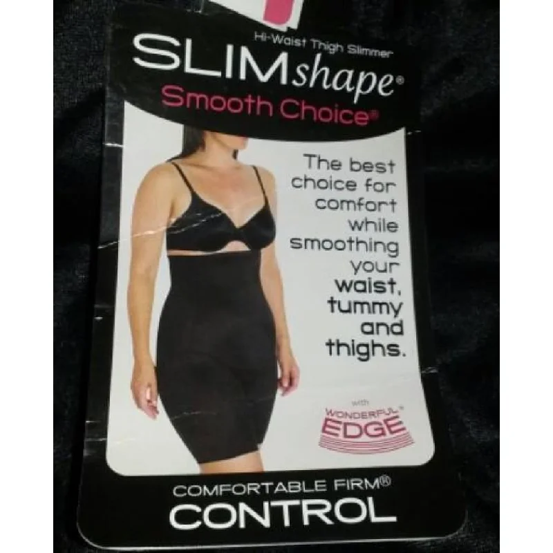 Shaper with a zip - front for quick adjustment Slim Shape Comfortable Firm Control High Waist Thigh Slimmer MEDIUM Black NWT Shaper with a zip - front for quick adjustment Slim Shape Comfortable Firm Control High Waist Thigh Slimmer MEDIUM Black NWT