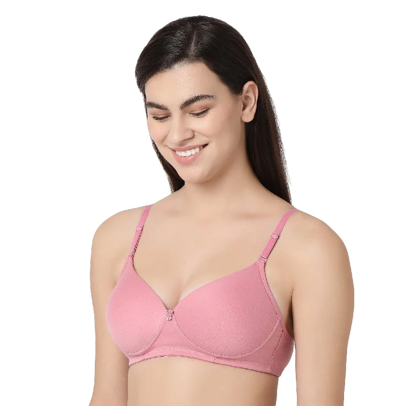 plunge neck women T Shirt Bras for low cut tops 1253  Padded T-Shirt  Bra Onion Pink