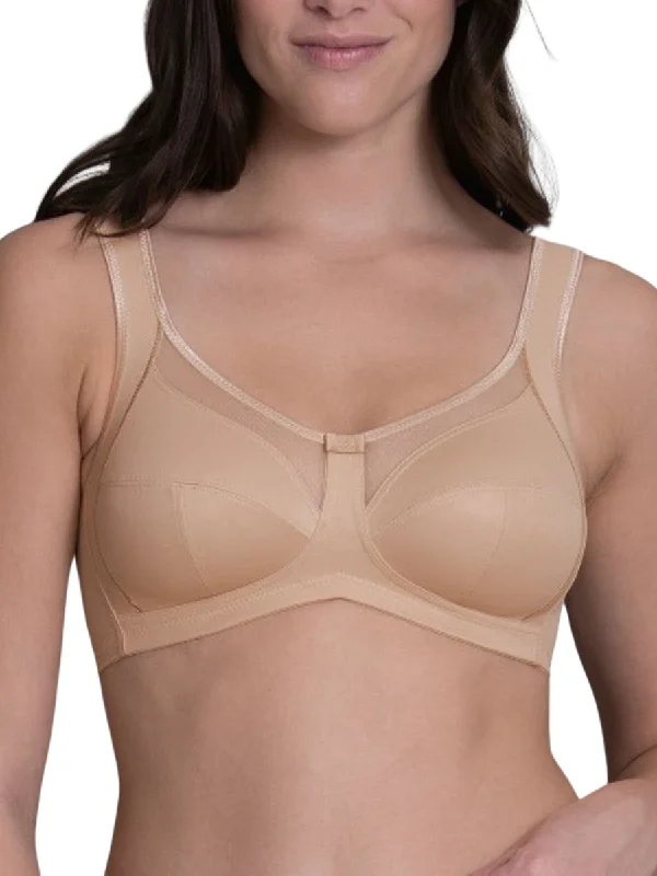 Wide - strap underwire wired bras for added comfort​ Clara Comfort Soft Bra - Sand
