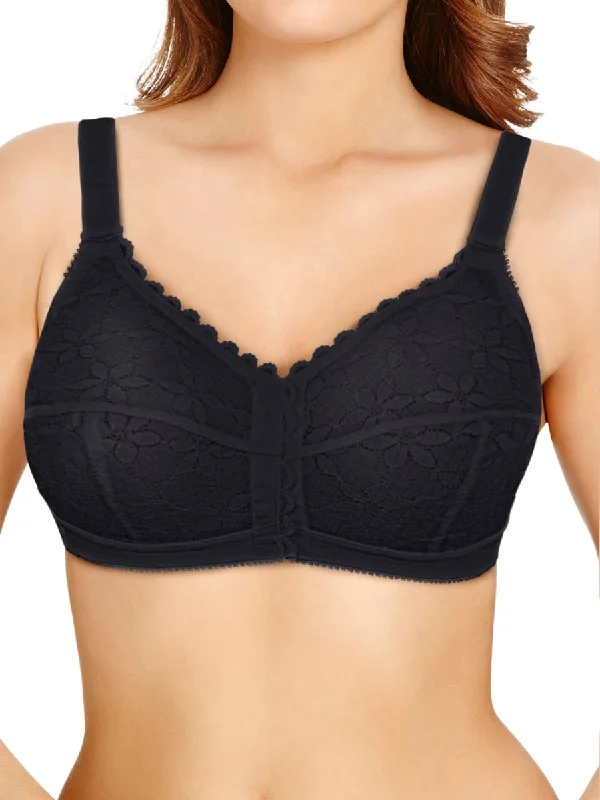 Underwire bralette - style wired bras for a trendy look Classic Full Cup Front Fastening Bra - Black Underwire bralette - style wired bras for a trendy look Classic Full Cup Front Fastening Bra - Black