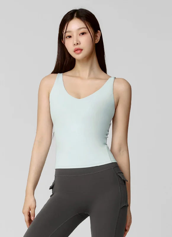 convertible women sport bra for versatility Black Label Signature Breathe V-neck Tank Top