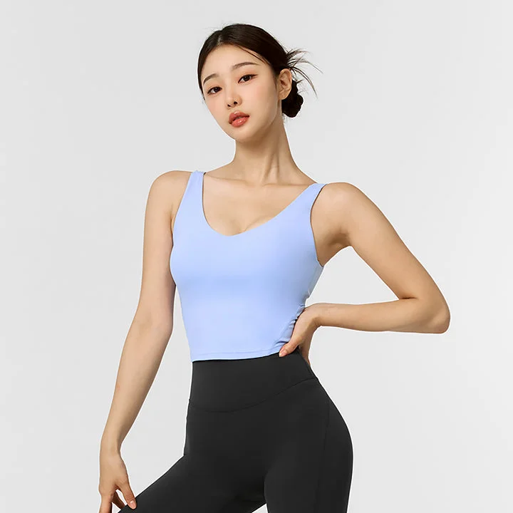 colorful women sport bra for a stylish look Black Label Signature V-neck Crop Top