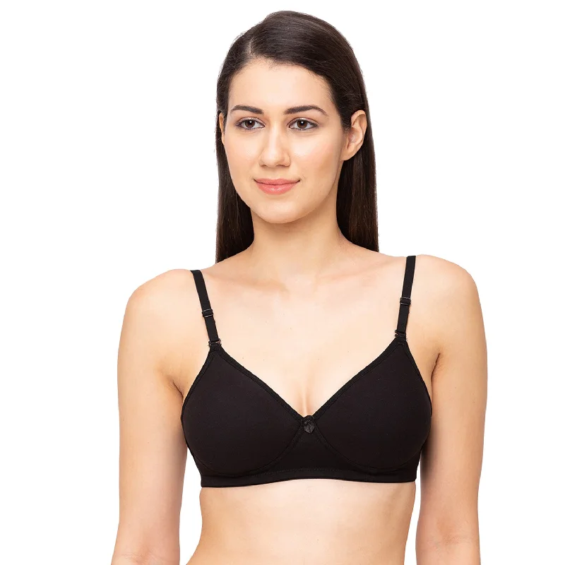petite women T Shirt Bras for a flattering shape 1112-Cotton Basic Backless Padded T-Shirt Bra Black petite women T Shirt Bras for a flattering shape 1112-Cotton Basic Backless Padded T-Shirt Bra Black