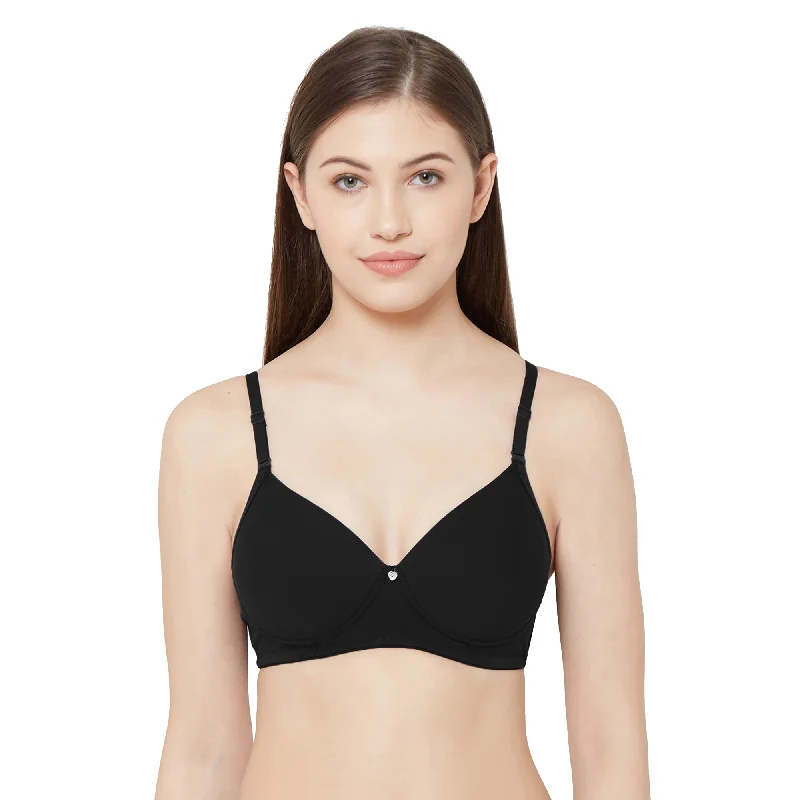 petite women T Shirt Bras for a flattering shape 1059-Cotton Basics Plain Padded Bra Black petite women T Shirt Bras for a flattering shape 1059-Cotton Basics Plain Padded Bra Black