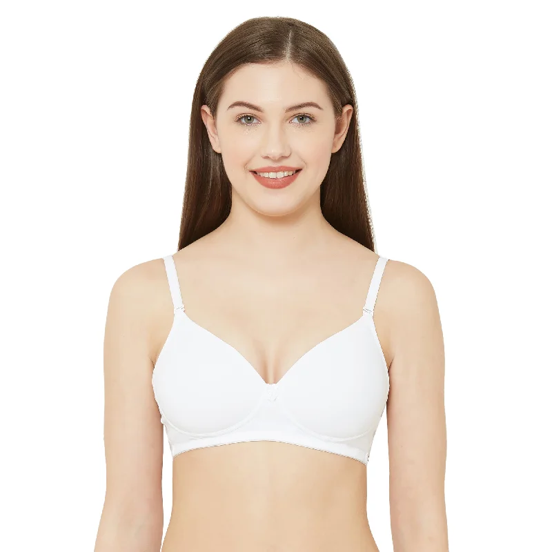 backless women T Shirt Bras for special occasions 1059-Cotton Basics Plain Padded  Bra White