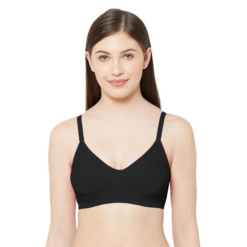 seamless cup women T Shirt Bras for a smooth look Sakhi - Plain Side Support Everyday Bra Black seamless cup women T Shirt Bras for a smooth look Sakhi - Plain Side Support Everyday Bra Black