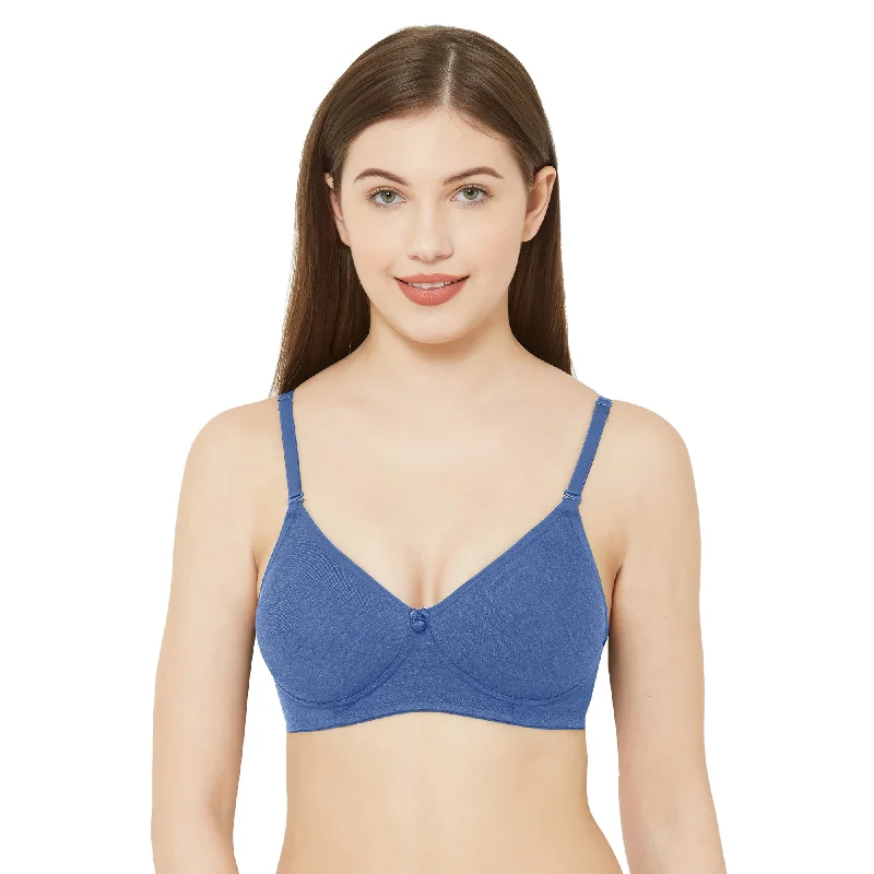 celebrity inspired women T Shirt Bras 1030-Cotton Basic Plain Soft Padded T-Shirt Bra-Blue Melange celebrity inspired women T Shirt Bras 1030-Cotton Basic Plain Soft Padded T-Shirt Bra-Blue Melange
