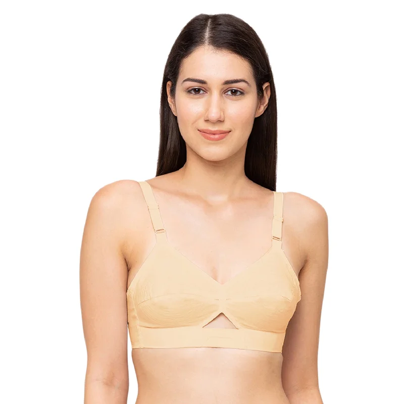 Cotton underwire wired bras for breathability​ Austin-Cotton Plain Bra Skin