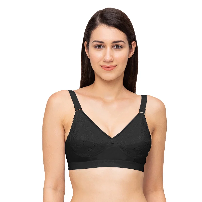 Underwire balconette sports wired bras for support Chapali - Cut & Sew Cotton Bra Black Underwire balconette sports wired bras for support Chapali - Cut & Sew Cotton Bra Black