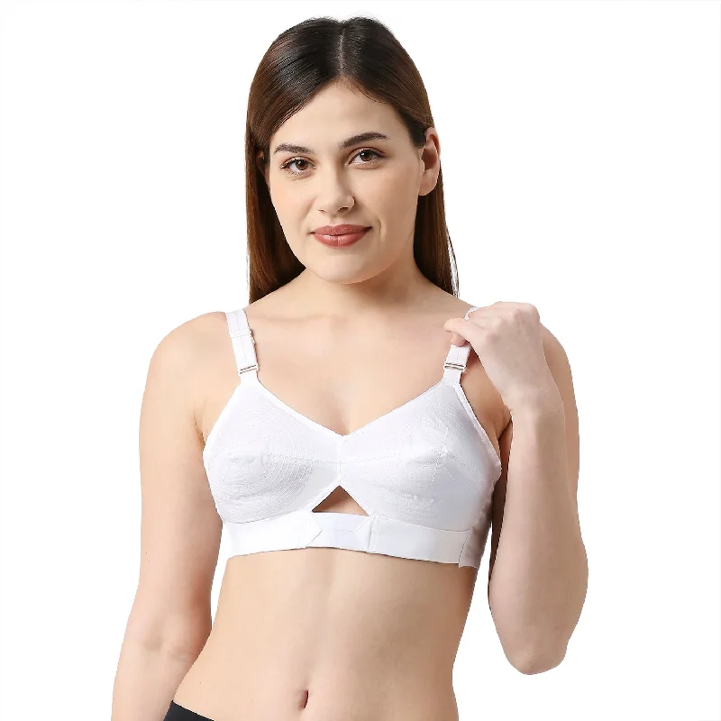Underwire wide - band sports wired bras for stability Dream s/s-Cotton Plain Bra White Underwire wide - band sports wired bras for stability Dream s/s-Cotton Plain Bra White