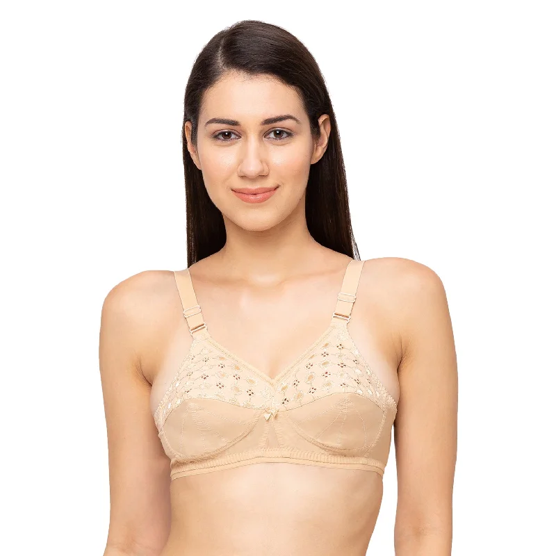Mesh underwire wired bras for breathability and style Nari - Cotton Plain Bra Skin Mesh underwire wired bras for breathability and style Nari - Cotton Plain Bra Skin