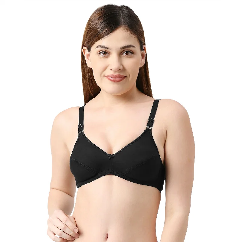 Underwire maternity wired bras for expectant mothers Sansar-Cotton Plain Bra Black Underwire maternity wired bras for expectant mothers Sansar-Cotton Plain Bra Black