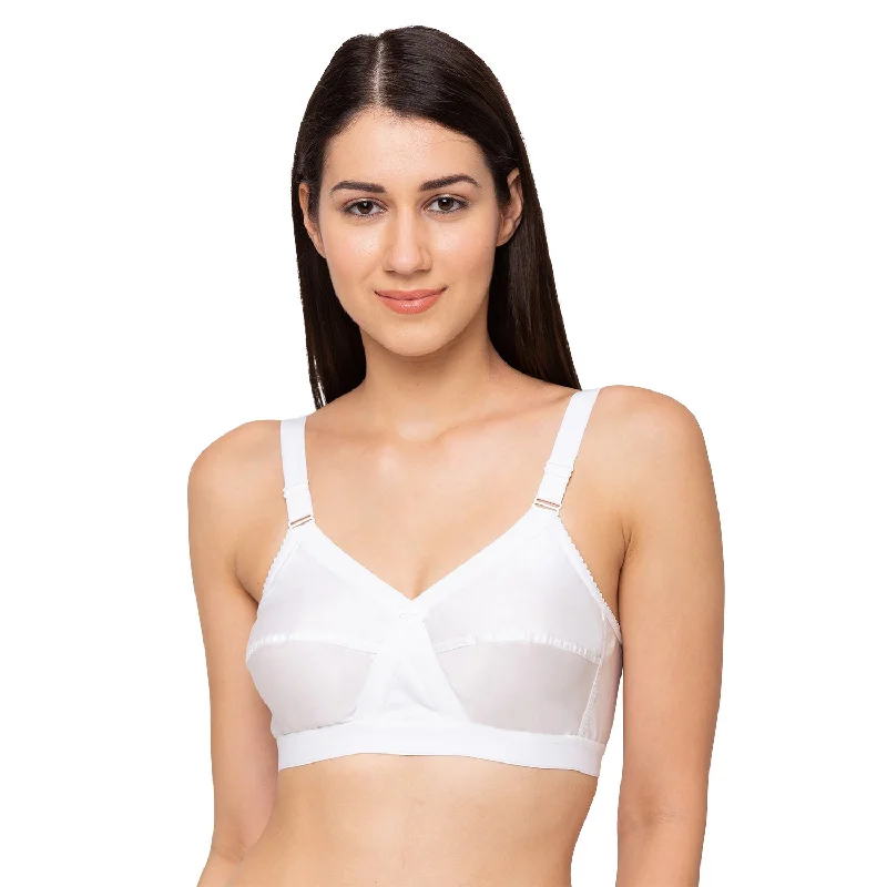 Sheer underwire wired bras for a seductive look​ Silka - Cotton Plain Bra White
