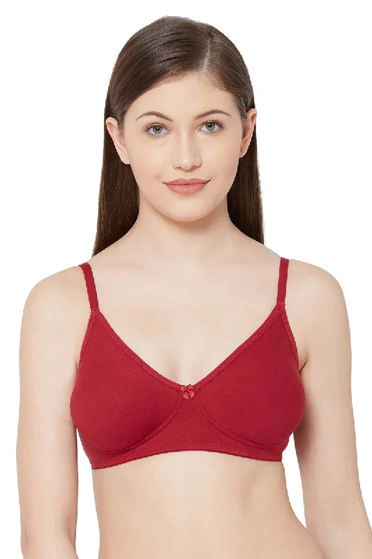 running women T Shirt Bras for support Kajal - Plain Mold T-Shirt Bra Maroon