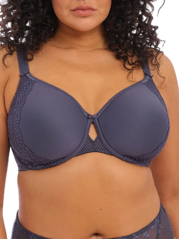 moisture wicking women T Shirt Bras for workouts Charley Moulded Spacer Bra - Storm
