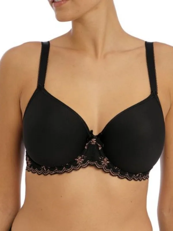 printed women T Shirt Bras with floral patterns Offbeat Decadence Spacer Bra - Black printed women T Shirt Bras with floral patterns Offbeat Decadence Spacer Bra - Black